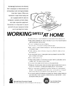 Working Safely at Home Pamphlet