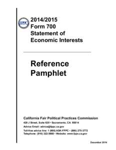 [removed]Form 700 Statement of Economic Interests  Reference