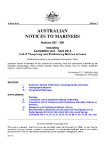 6 AprilEdition 7 AUSTRALIAN NOTICES TO MARINERS