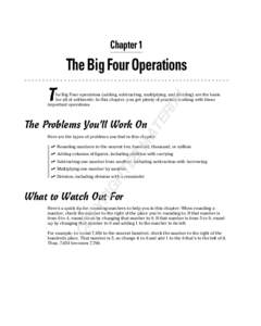 Chapter 1  The Big Four Operations AL  T