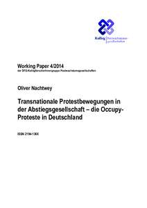 Working Paperder DFG-KollegforscherInnengruppe Postwachstumsgesellschaften Oliver Nachtwey