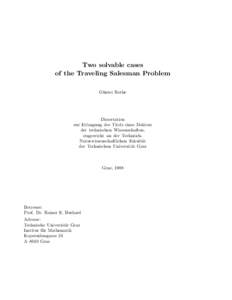 Two solvable cases of the Traveling Salesman Problem G¨ unter Rothe  Dissertation