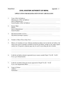 Form B.6.1  CIVIL AVIATION AUTHORITY OF NEPAL Appendix - 1