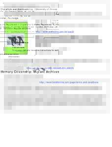 This article was downloaded by: [University of Illinois] On: 11 October 2011, At: 05:38 Publisher: Routledge Informa Ltd Registered in England and Wales Registered Number: Registered office: Mortimer House, 37-41