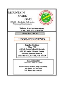 MOUNTAIN SPARK GAPS NPARC—The Radio Club for the Watchung Mountain Area
