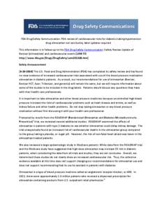 Drug Safety Communication Olmesartan