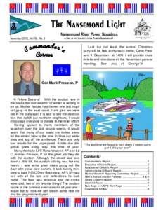 The Nansemond Light November 2012, Vol 19, No. 8 Nansemond River Power Squadron A UNIT OF THE UNITED STATES POWER SQUADRONS®