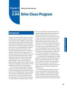 Chapter 3 Section Ministry of the Environment[removed]Drive Clean Program