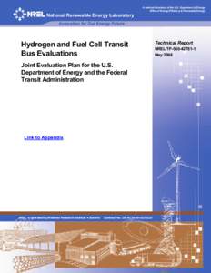 Hydrogen and Fuel Cell Transit Bus Evaluations: Joint Evaluation Plan for the U.S. Department of Energy and the Federal Transit Administration