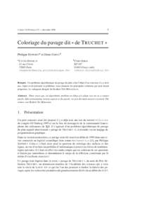 5  Cahiers GUTenberg n˚31 — décembre 1998 Coloriage du pavage dit (( de T RUCHET )) Philippe E SPERETa et Denis G IROUb