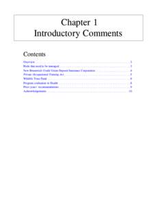 Chapter 1 Introductory Comments Contents Overview . . . . . . . . . . . . . . . . . . . . . . . . . . . . . . . . . . . . . . . . . . . . . . . . . . . . . 3 Risks that need to be managed . . . . . . . . . . . . . . . . 