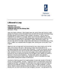 Lillinonah’s Leap Reprinted From: Legendary Connecticut