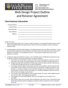 Email:  Phone: (http://www.webprem.com http://www.facebook.com/webprem  Web Design Project Outline