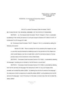 Filed for intro on[removed]SENATE BILL 8020 By Crutchfield HOUSE BILL 12 of the Second Extraordinary Session By Stulce