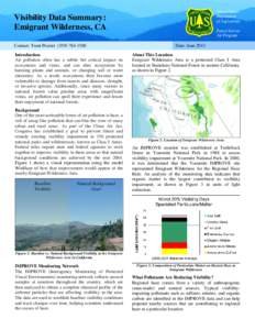 United States Department of Agriculture Visibility Data Summary: Emigrant Wilderness, CA