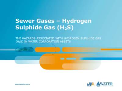Sewer Gases – Hydrogen Sulphide Gas (H2S) THE HAZARDS ASSOCIATED WITH HYDROGEN SUPLHIDE GAS (H2S) IN WATER CORPORATION ASSETS  BACKGROUND