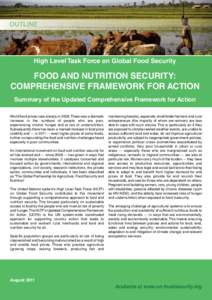 OUTLINE  High Level Task Force on Global Food Security FOOD AND NUTRITION SECURITY: COMPREHENSIVE FRAMEWORK FOR ACTION