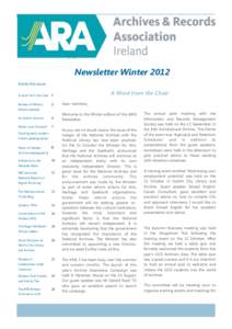 Newsletter Winter[removed]Newsletter Date Newsletter Winter 2012 Inside this issue: