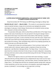 FOR IMMEDIATE RELEASE For more information Jim Hughes Fleishman-Hillard, Inc 