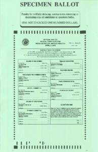 Specimen Ballot for April 2, 2016