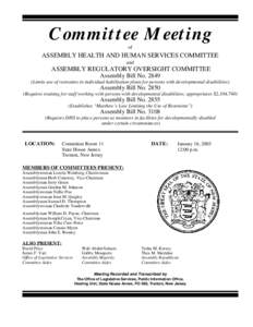 Committee Meeting of ASSEMBLY HEALTH AND HUMAN SERVICES COMMITTEE and