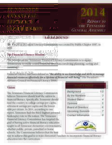 2014  TENNESSEE FINANCIAL LITERACY COMMISSION