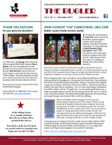 A Quarterly Newsletter from the Last Post Fund  THE BUGLER Vol. 5, No. 1 — December[removed]www.lastpostfund.ca