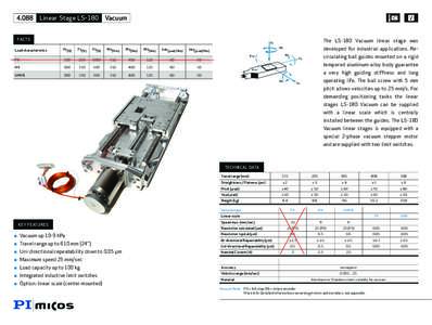 4.088 Linear Stage LS-180 Vacuum FACTS The LS-180 Vacuum linear stage was  Load characteristics