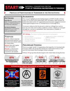 Profiles of Perpetrators of Terrorism in the United States  Background Authors