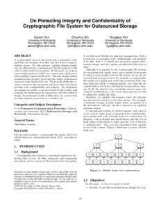 On Protecting Integrity and Confidentiality of Cryptographic File System for Outsourced Storage Aaram Yun Chunhui Shi