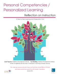 Personal Competencies / Personalized Learning Reflection on Instruction A Peer-to-Peer Learning and Observation Tool  Janet Twyman, Academic Development Institute
