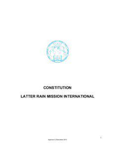 CONSTITUTION LATTER RAIN MISSION INTERNATIONAL