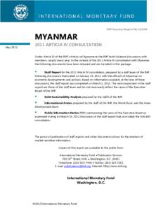 Microsoft Word - DMSDR1S-#[removed]v7-Myanmar_-_2011_-_Article_IV_-_Staff_Report_-_Public_Information_Notice.DOCX
