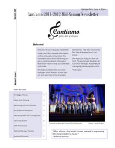 March 7, 2012  Cantiamo Girls Choir of Ottawa Cantiamo[removed]Mid-Season Newsletter