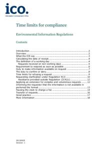 Time limits for compliance