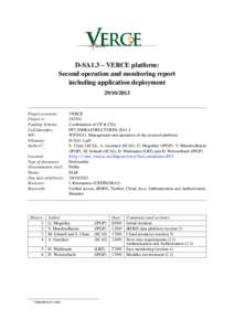 D-SA1.3 – VERCE platform: Second operation and monitoring report including application deploymentProject acronym: