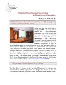 Gjirokastra Conservation and Development Organization Newsletter from Gjirokastra Conservation and Development Organization