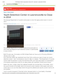 [removed]Youth Detention Center in Lawrenceville to Close in[removed]Government - Lawrenceville, GA Patch Lawrenceville