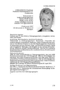 GURR-HIRSCH GURR-HIRSCH, Friedlinde Politische Staatssekretärin a. D.