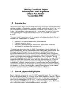 Existing Conditions Report Township of Lanark Highlands Official Plan Review September[removed]