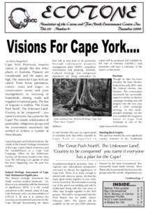 ECOTONE  Newsletter of the Cairns and Far North Environment Centre Inc. Vol 20 Number 4 December 2000
