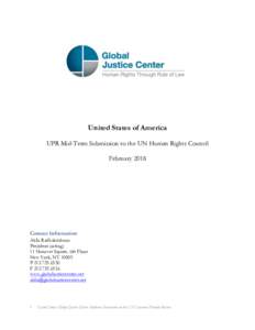 Microsoft Word - Global Justice Center - UPR Mid-Term Submission - United States. February 2018.docx