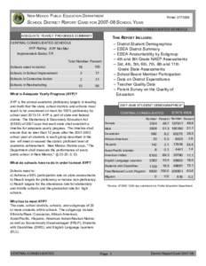 NEW MEXICO PUBLIC EDUCATION DEPARTMENT  Printed: [removed]SCHOOL DISTRICT REPORT CARD FOR[removed]SCHOOL YEAR CENTRAL CONSOLIDATED SCHOOLS