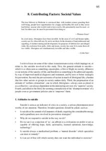 Contributing factors : societal values (in: Aboriginal suicide is different : Aboriginal youth suicide in New South Wales, the Australian Capital Territory and New Zealand : towards a model of explanation and alleviation