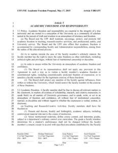 UFF-FSU Academic Freedom Proposal, May 17, 2015  Article 5 DRAFT 1	
   2	
  