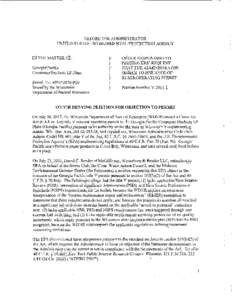 Order Denying Petition that the Administrator Object to Operating Permit for Georgia Pacific Consumer Products LP Plant in Green Bay, Wisconsin