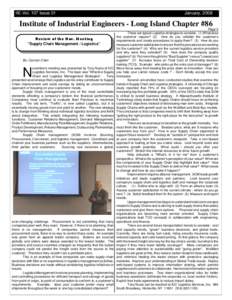 IIE-Vol. 107 Issue 01  January, 2008 Institute of Industrial Engineers - Long Island Chapter #86 