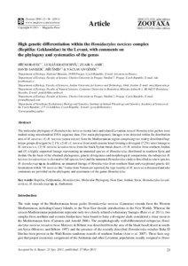 High genetic differentiation within the Hemidactylus turcicus complex (Reptilia: Gekkonidae) in the Levant, with comments on the phylogeny and systematics of the genus