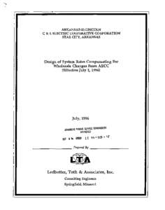 ARKANS AS-21-LIN C0LN C & L ELECTRIC COOPERGTIVE CORPOUTION STAR CITY, ARKANSAS Design of System Rates Compensating For Wholesale Changes From AECC