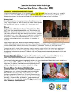 Microsoft Word - Volunteer Newsletter Nov2014.docx